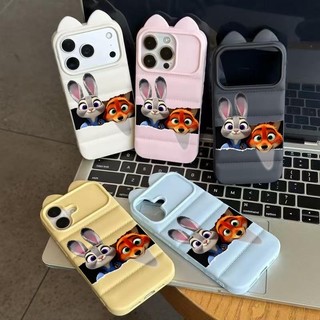 Ốp lưng tai mèo áo lông vũ Zootopia Judy Nick rách giấy chống sốc dễ thương hot cặp iPhone 16/17/15/14/13/12/11/X/XS Max