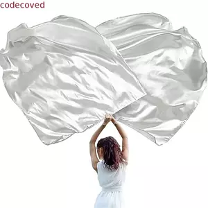 Cờ đạo cụ khiêu vũ COCODECOVED, Cờ khiêu vũ khen ngợi đầy màu sắc hình bán nguyệt, Dễ sử dụng Gậy kính thiên văn linh hoạt Hình bán nguyệt lớn Quạt khiêu vũ bụng Hiệu suất lễ hội