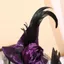 DONOVANQQ Halloween Mũ Phù Thủy, Gấp Satins Retro Veil Mũ Phù Thủy, Thiết Kế Lông Vũ Sáng Tạo Cosplay Đạo Cụ Ảnh Đen Mũ Phù Thủy Trang Phục