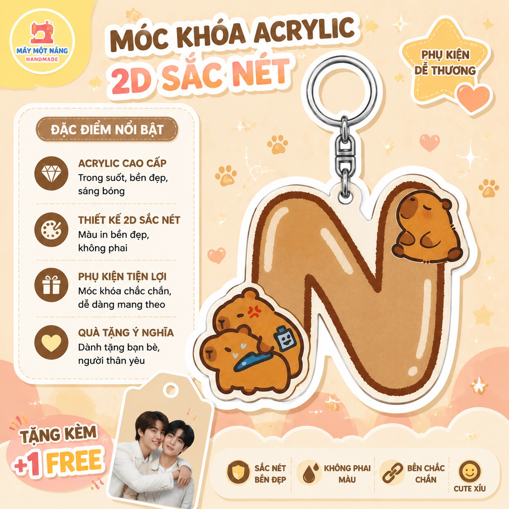 ( CAPYBARA ) Móc khóa chữ  sIÊU CUTE làm quà tặng cho người bạn yêu thương