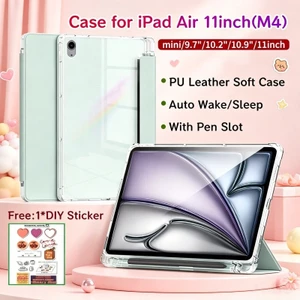 Ốp điện thoại Cho iPad Air 11inch M4 M3 / iPad 11th A16 Có Khe Cắm Bút Vỏ Bảo Vệ Từ Tính Cho iPad Pro 11inch Có Ốp điện thoại Trong Suốt Cho iPad Air 4 / Air 5 10.9inch