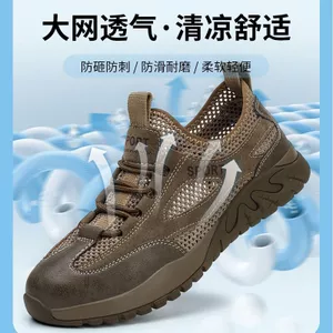 Mùa Hè Thoáng Khí Lưới Nam Nữ Nhẹ Khử Mùi Chống Đập Chống Xuyên Bảo Hộ Lao Động Giày Công Sở Giày Lưới Rỗng