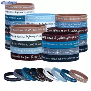 Bluelover 36 Chiếc Tôn Giáo Silicone Dây Đeo Tay Số Lượng Lớn Vòng Tay Cao Su Nhiều Màu Sắc Cảm Hứng Silicone Dây Đeo Tay Mới
