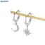 Bluelover 1 Cặp Thời Trang Ngôi Sao Mặt Trăng Bất Đối Xứng Vòng Bông Tai Nữ Cô Gái Vàng Bạc Màu Trang Sức Dự Tiệc Quà Tặng Mới
