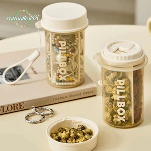 Chai bảo quản thuốc CATMALLER88, Hộp đựng thuốc kín PP mở rộng, Hộp đựng thuốc 4 lưới không chứa BPA cho Vitamin