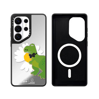 Ốp điện thoại cứng gương cầu vồng màu đen từ tính cho Samsung Galaxy S26 25 24 23 UItra S26 25 24 23 Plus Vỏ bảo vệ chống sốc
