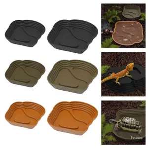 Top Nhựa Bò Sát Đĩa Nước Nhiều Giai Đoạn Ngâm Chậu Cho Rùa Ăn Tắm Môi Trường Sống Bát Nước Có Rách