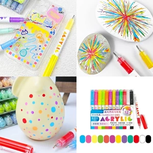 Treeling Dozen Hiệu ứng phát sáng Acrylic Markers Stop Flow Ink System cho tác phẩm nghệ thuật ban đêm