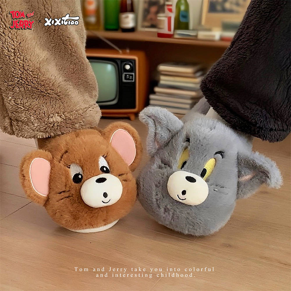 XIXITIAO Dép Cotton Sang Trọng Ấm Áp Dễ Thương Nam Nữ Mùa Đông Cặp Đôi Thoải Mái Trong Nhà