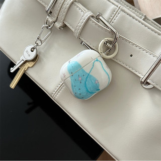 Quả lê vẽ tay màu xanh cho Airpod 1 / 2 3 Pro Pro2 pro3 Airpod4 ❈ ❈ ❈ ❈ ❈ ❈ ❈ ❈ ❈ ❈ AirPods Pro i3 i4 pro3 ❈ ❈ ❈
