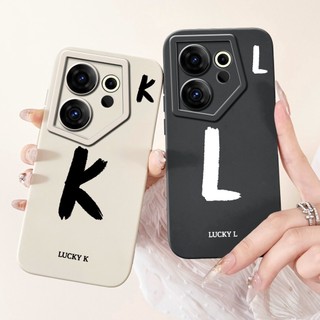 Dành Cho Tecno Camon 20 Premier Case CK9n Cover Chữ May Mắn Dễ Thương Mềm Mờ Silicon Chống Sốc Ốp Lưng Cho Camon 20 Premier Casing