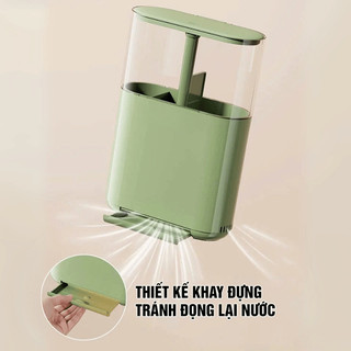 Hộp Đựng Đũa Muỗng Thìa Có Nắp Nhấn Tự Động, Hộp Đựng Dụng Cụ Nhà Bếp Chống Bụi, Chống Nước