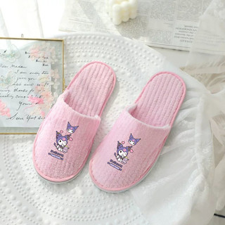 Dép đi trong nhà hoạt hình Sanrio Kuromi chất lượng cao Giày dùng một lần chống trượt cho khách sạn Home B & B Hospitality