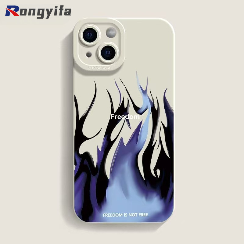 Ốp điện thoại họa tiết ngọn lửa xanh cho Redmi Note 14S 14 13 12 Pro Plus 12s 12 Turbo Pro + 5G 4G Ốp lưng mát mẻ Phim hoạt hình thời trang Vỏ mềm chống rơi dễ thương