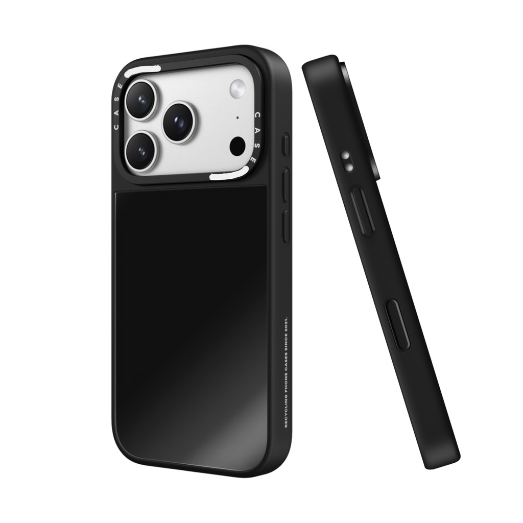 CASECASE X Black & Sliver Mirror Vỏ iPhone hút từ tính cho iPhone 17 16 15 14 13 12 Pro Max Plus Ốp lưng cứng có hộp khắc logo