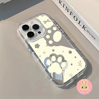Ốp Điện Thoại Gương Rỗng Móng Vuốt Mèo Dễ Thương Cho Vivo X300 X200 Pro Mini X200S X100 X100S X90 X90S X80 X70 X60 X50 Pro X30 X27 X23 Y50 Y50T Y30i 5G 4G Vỏ Mềm Chống Sốc Trong Suốt