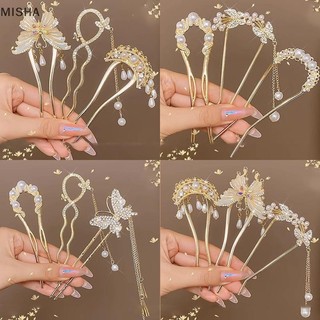 Misa Phong Cách Trung Hoa Ngọc Trai sel Kẹp Tóc Phong Cách Cổ Đại Swaying Kẹp Tóc Nữ Ánh Sáng Sang Trọng Hình Chữ U Mặt Ngựa Váy Kẹp Tóc