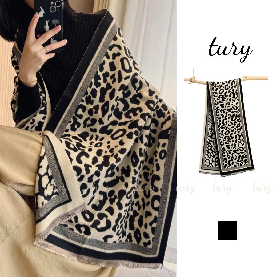 Khăn Quàng Cổ Len Unisex Nam Nữ - Tury - Khăn Len Giữ Ấm Mùa Đông Da Beo Thời Trang Thu Đông - LN129