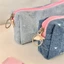MOON Bowknot Jeans Hộp đựng bút chì Túi đựng bút lớn Túi đựng bút chì đa năng