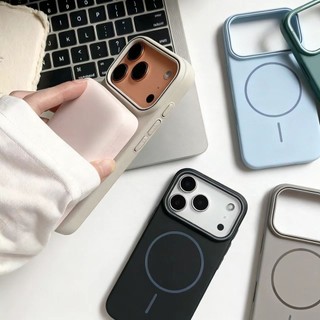 Ốp Điện Thoại Sang Trọng Cứng Bằng Nhựa Chất Lượng Cao Từ Tính Ốp Lưng Cho iPhone 17 16 15 14 13 12 Pro Max 14/15Plus 17AIR Ốp Lưng Chống Sốc