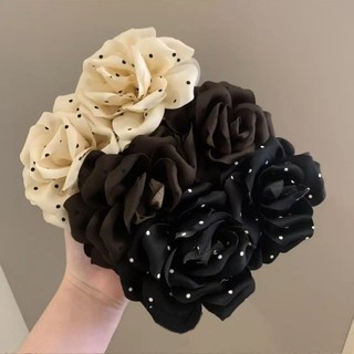 Kẹp tóc hình quả chuối hoa hồng polka dot phù hợp mùa thu đông, phụ kiện tóc độc đáo phong cách Hàn Quốc