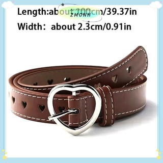 ZMONH Nữ Da Rỗng Ra Trái Tim Yêu Nữ Thắt Lưng Quần Pin Khóa Da Nữ Vintage Thắt Lưng
