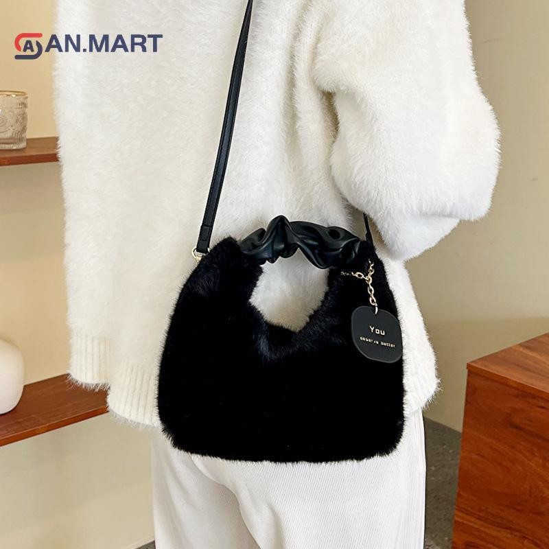 Bigdealssuper Nữ Sang Trọng Túi Xách Tay Cầm Ruched Nữ Nhỏ Đeo Vai Túi Tote Thường Ngày Nửa Mặt Trăng Hobos Túi Mùa Đông Siêu