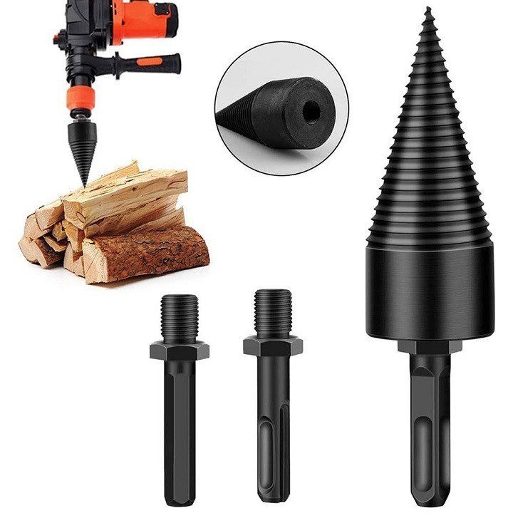Mũi khoan bộ chia củi, loại hạng nặng gia dụng, dễ dàng xẻ gỗ khúc thành củi