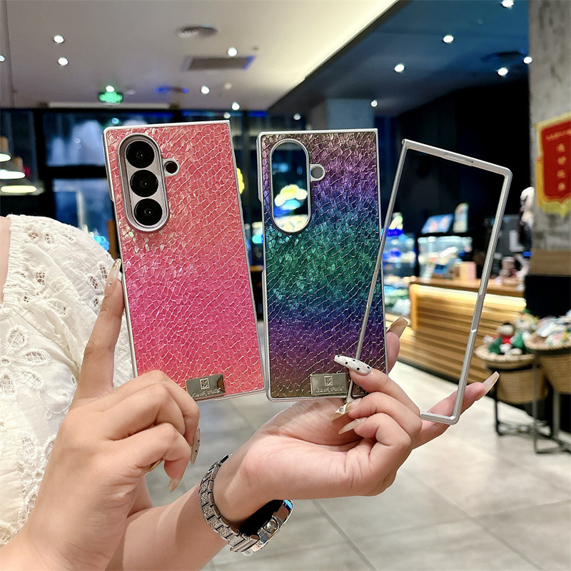 Ốp điện thoại họa tiết dệt Gradient cho Samsung Galaxy Z Fold 7 Fold 6 Fold 5 Fold 4 Z Fold 7 6 5 4 3 Ốp lưng bảo vệ