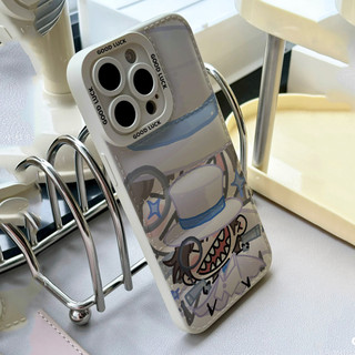 Ốp điện thoại vẽ tay ngộ nghĩnh cho iPhone 17 / 17Air / 16E / 15 Plus / 14 / 13 / 12 / 11 / Pro Max. Chống sốc rơi. Hộp đựng túi khí kiểu áo khoác silicon lỏng che phủ toàn diện
