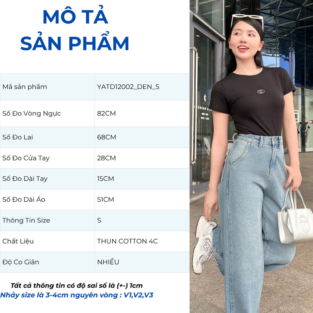 Áo Thun Ôm Nữ Gmorning - GUMAC Áo Phông Baby Tee Cổ Tròn Thun Cotton Trơn Basic Co Giãn Tôn Dáng YATD12002