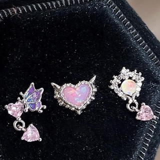 HNKMP Thời Trang Chuyển Màu Hồng Trái Tim Bông Tai Ngọt Ngào Tinh Tế Thả Bông Tai Piercings Phụ Kiện Trang Sức Quà Tặng.