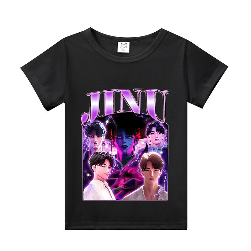Áo thun in hình hoạt hình KPop Demon Hunter mới áo sơ mi trẻ em thoải mái và thoáng khí