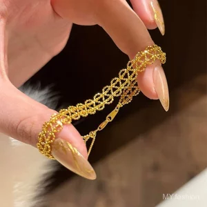 Vòng tay ren bạc phong cách mới, Thời trang phù hợp với mọi phong cách tinh tế [Vòng tay có thể điều chỉnh] Vòng tay cao cấp Niche
