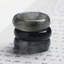 Nhẫn Ngọc Gà Đen Unisex Natural A Jade - Họa Tiết Xám Bóng - Đa Kích Thước 15-21mm