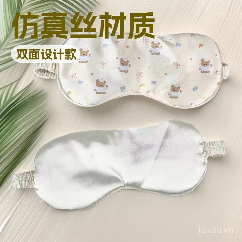 LXY LXY Phong Cách Mới Che Mặt nạ Mắt Giả Lụa Mặt nạ Mắt Có Thể In logo Scrunchy Co Giãn Ban Nhạc Mặt nạ Ngủ Đám Mây