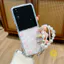 Phone Case For Xiaomi MIX Flip2 / MIX Flip TPU Transparent Chain Cat Heart Fold Translucent Aesthetic Korean Cute