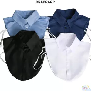 Cổ giả BRBRAA, Chất liệu Cotton Cổ áo giả đứng vuông, Phụ kiện quần áo Cổ tròn màu trơn Thoải mái vừa vặn Cổ áo có thể tháo rời Sử dụng đa năng