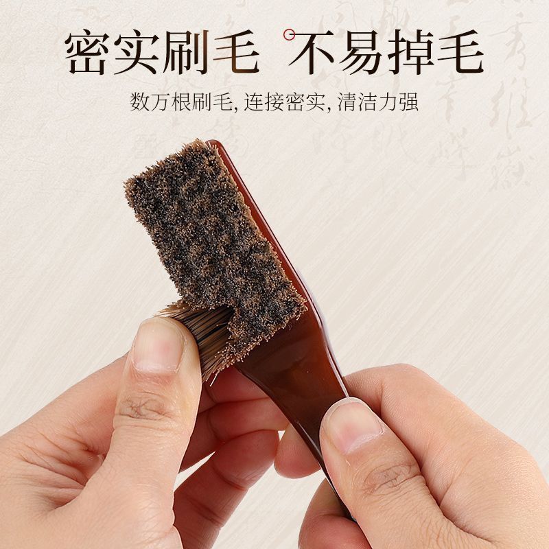 Bàn chải mềm cứng tay cầm hổ phách, len không xơ, dụng cụ làm sạch bột óc chó 6.12