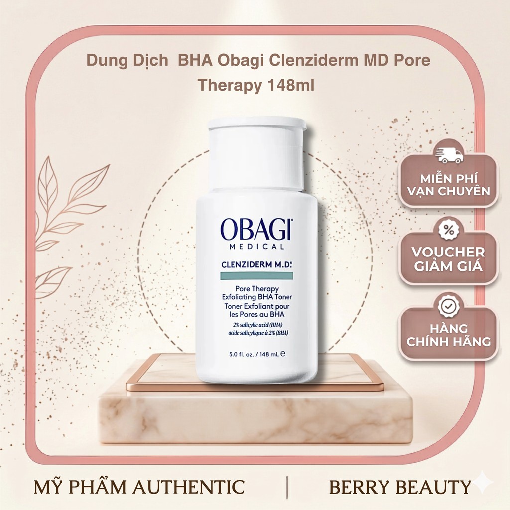 [HÀNG CÔNG TY ] Dung Dịch  BHA Obagi Clenziderm MD Pore Therapy 148ml | Tẩy Da Chết, Giảm Mụn