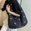 BeautifulHomeA Hàn Quốc Thêu Denim Túi Tote Nữ Mới Sle Lớn Điện Dung Denim Oulder Túi Đeo Ngang Túi Tote VN