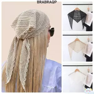 BRBRAA Tam Giác Quấn, Rỗng Ra Ảnh Đạo Cụ Khăn Tóc, Thời Trang Màu Băng Đô Ren Khăn Nữ