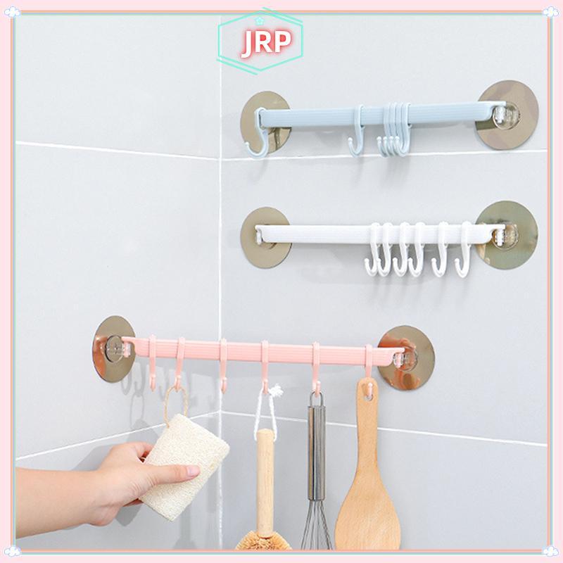 JRP Xanh / Trắng / Hồng Hút Loại Móc 6 Hàng Cho Nhà Bếp Phòng Tắm Góc Treo Không Có Dấu Hiệu Móc Treo JRP