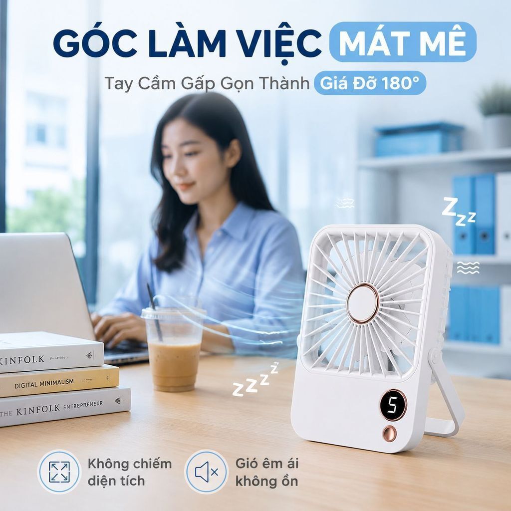 ⚡Ship Nhanh⚡Quạt mini sạc USB di động tiện lợi | Quạt cầm tay bàn gió mạnh gọn nhẹ | Quạt để bàn sạc pin nhỏ gọn dễ mang
