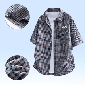 Áo sơ mi cặp đôi Polo năm tay dáng rộng hợp thời trang mùa hè