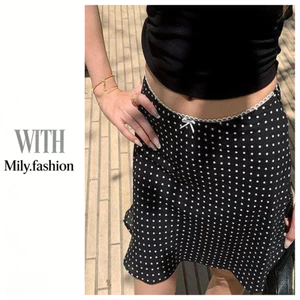 Milyfashion Co Giãn Eo Gạc Mùa Hè Tinh Khiết Desire Cao Cấp Chấm Bi Váy Y2K Ba Lê Phong Cách VWJM