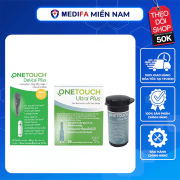 Combo 25 Que Thử Đường Huyết & 25 Kim Chích Máu OneTouch Ultra Plus Flex Nhập Khẩu Chính Hãng