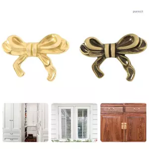 SUIT Đồng Thau Trang Trí Nơ Cà Vạt Tủ Quần Áo Núm Đồng Nơ Hình Tủ Tay Cầm Cho Phòng Ngủ Tủ Quần Áo Và Bảo Quản Cabine