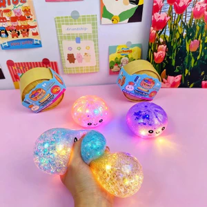 Đèn LED TPR không độc hại Long lanh Bao Squishy có chân đế hấp Kéo giãn chậm Fidget An toàn cho trẻ em từ 3 tuổi trở lên