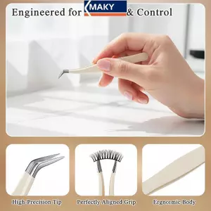 MAKY Lông Mi Giả s Có Hộp Bảo Quản Tay Cầm Chống Trơn Trượt Dụng Cụ Nối Mi Đa Năng Cho Mọi Loại Mi Ghép Sử Dụng VN